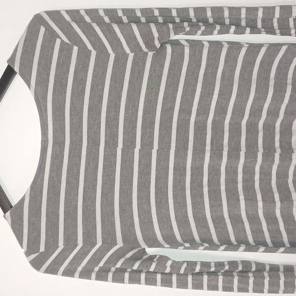 Gray and white Striped Swing Dress w/ long sleeves Old Navy Women's size S tall - Picture 9 of 17